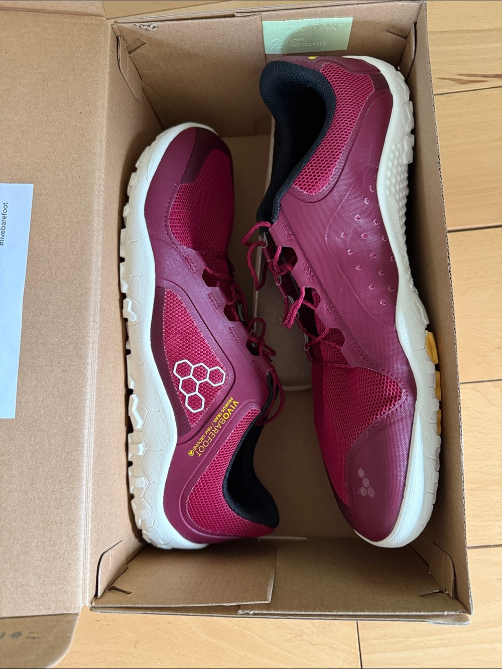 Barefoot Shoes from the UK.
Vivo Barefoot Women's Maroon Athletic Trail Sneaker